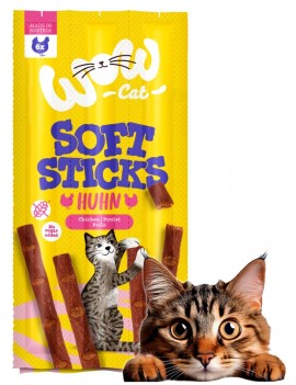 WOW Cat soft sticks kurczak...