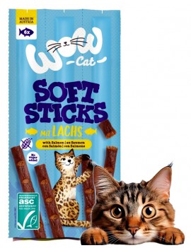 WOW Cat soft sticks łosoś 6x5g